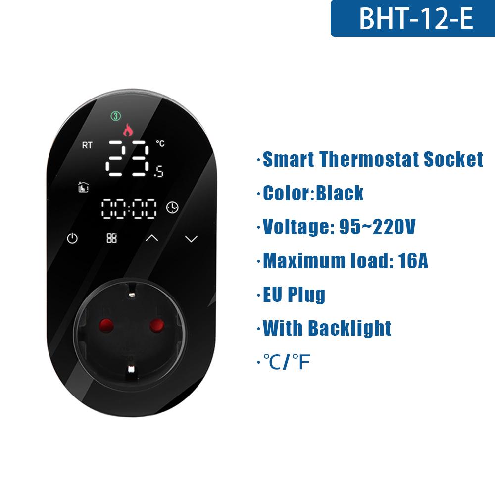 Tuya WIFI Thermostat Socket Digital Display Smart Thermostat Touch Screen Home EU Temperature Regulation For Google Home Alexa