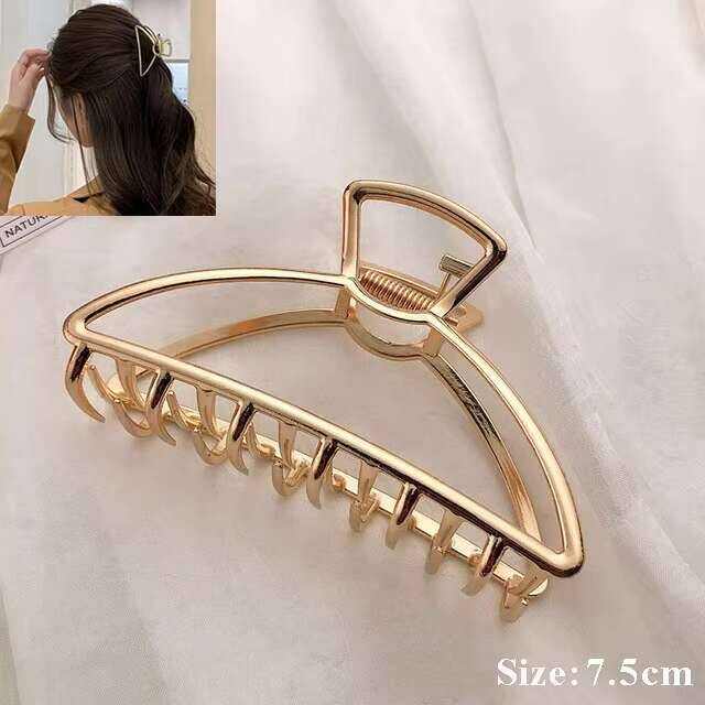 Einfache Metall Ausgehöhlte Geometrische Kralle Damen Elegantes Haaraccessoire Kreuz Krabbe Badeclip Für Frauen Mode Mädchen Kopfschmuck