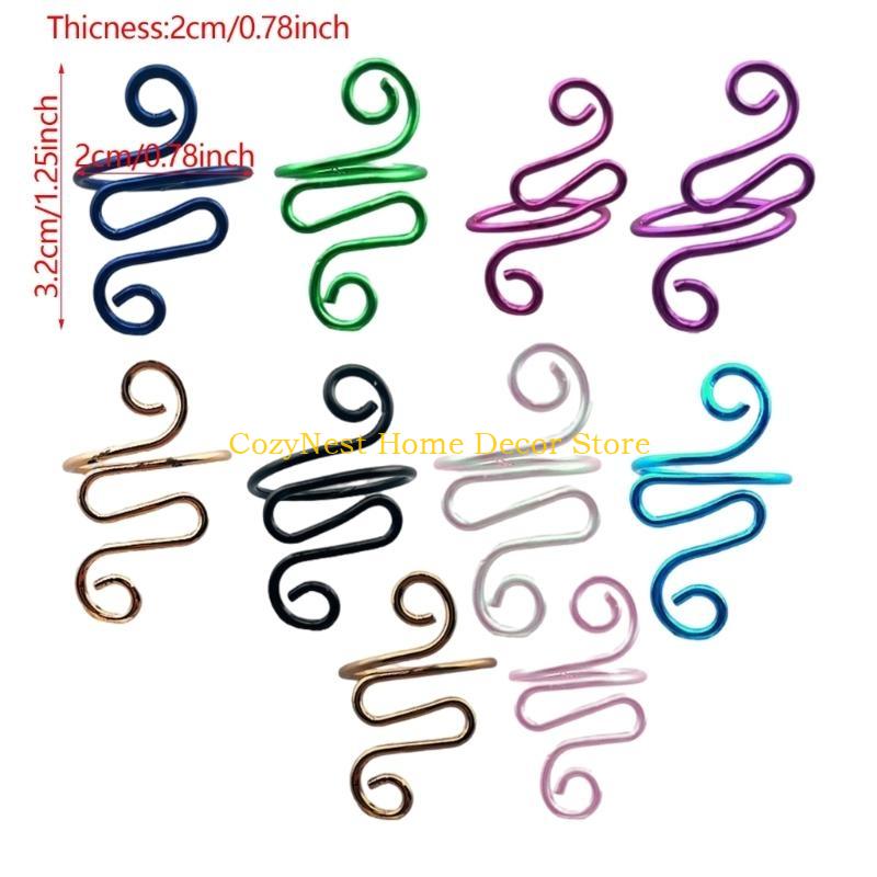 92MF 10/14/15 Pcs Snake Shape Crochet Rings Tension Guide Yarn Rings Knitting Accessories for Mother Women