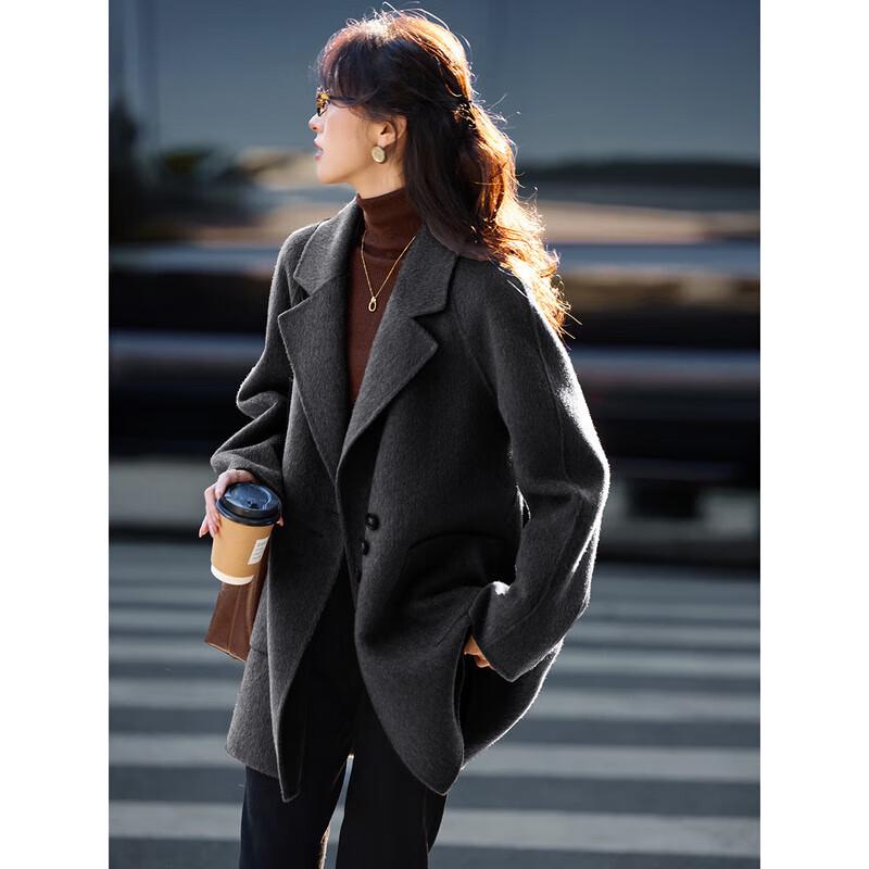 Palton de lână față-verso Mohanyimei