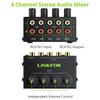 LiNKFOR Stereo Mini Mixer RCA 4 Channel Passive Mixer with Adjustable Metal Shell Compatible with CD Tape Mobile Volume, Players, Players, Computers,