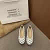 Soft-Soled French Spring Polka Dot Mary Jane Single Shoes Women'S One-Pedal Ballet Shoes Bow Flat Bottom