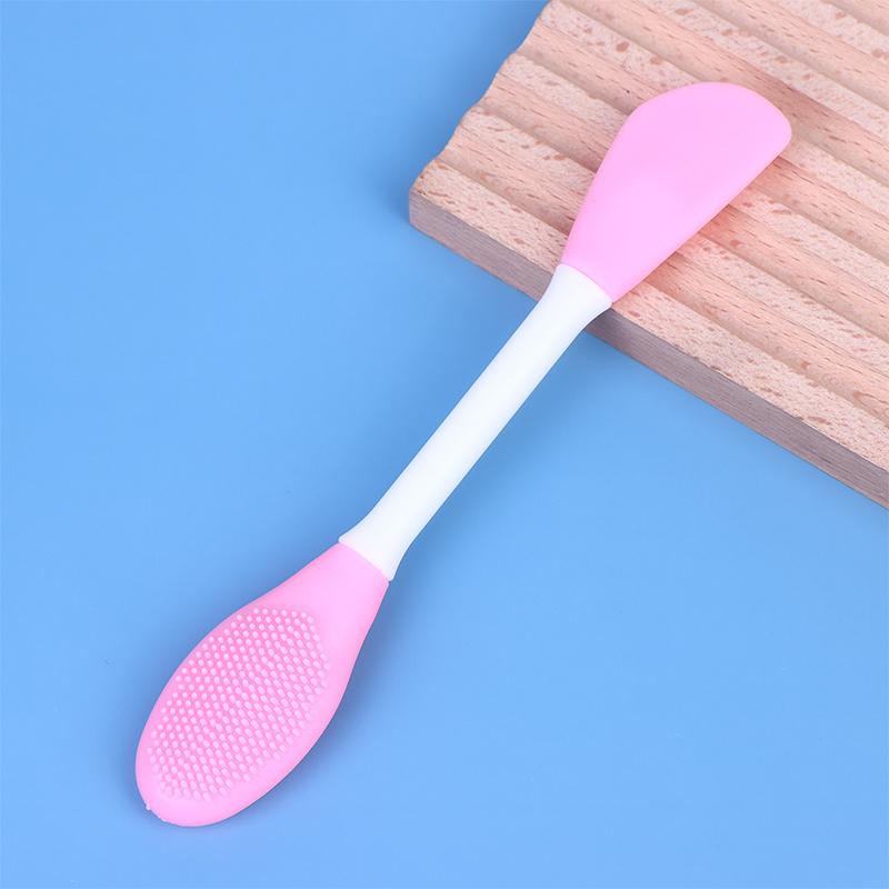 1 Stück Silikon Doppelseitiger Gesichtsmaskenpinsel Peeling Mitesserentferner Reiniger Schlammmasken Spatel Gesichtshautpflege Werkzeug