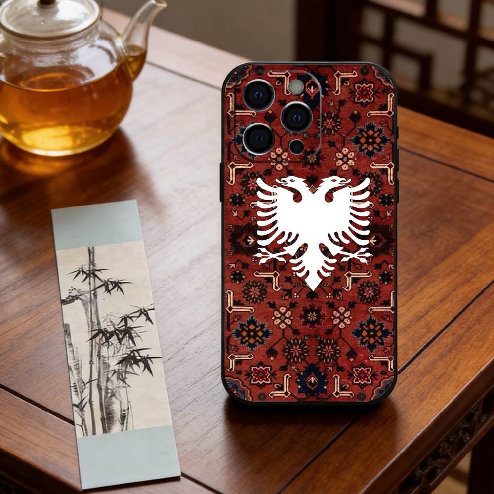 A-Albanische Flagge Adler Handyhülle Silikon Weich Für IPhone 17 16 15 14 13 12 11 X XR Plus Pro Max Plus