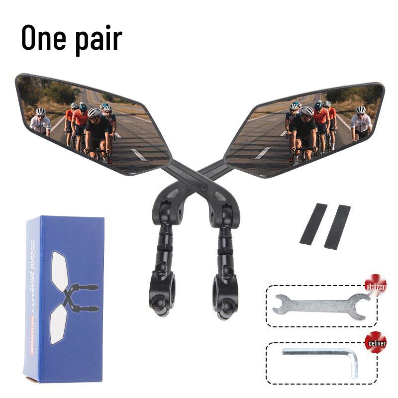 Adjustable 360° Rotating Foldable Mountain Bike Reflective Acrylic Mirror