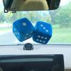 Plush Dice Pendant with Lanyard Vintage Charm Car Hanging Ornament Stress Relief Toy for Car Interior Rearview Mirror Decoration
