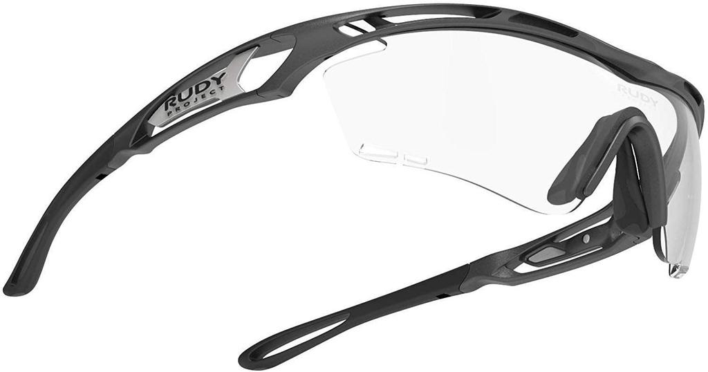 RUDYPROJECT Sports Sunglasses for Road and TRALYX Frame with Impact X2 Photochromic Black Lenses 29 Lens Temple Cycling, Bike, Triathlon, Running.