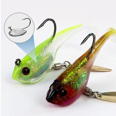 6pcs Spin Spoon Sequins Soft Fishing Lures Jig Head Artificial Baits Wobblers Swimbait for Trout Bass Fishing