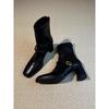 Square Head High Heel Skinny Boots Thick Heel Back Zipper Short Boots Elastic Fashion Boots