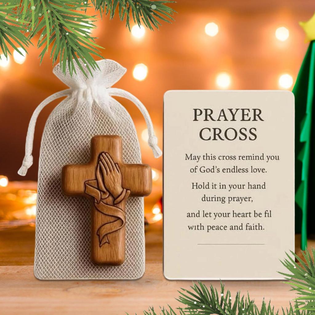 Small Crosses for Pocket Prayers Handheld Praying Crosses Handmade Wooden Crucifix for Daily Devotion Spiritual Seekers
