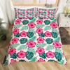 Set Biancheria da Letto Stampato Singolo Lato, Copripiumino Animali Piante Fiori Foglie Copri Piumino Cuscini Copriletti Comodi