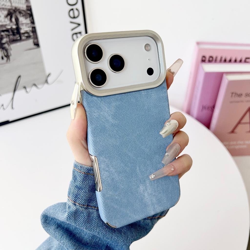 Vintage Cowboy Fabric Soft Shockproof Phone Case For iPhone 17 Air 16 15 14 13 12 11 Pro Max Plus Luxury Retro Jeans Armor Cover