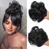Black Brown Synthetic Chignon Messy Bun Claw Clip in Hair Piece Wavy Curly Hair Bun Ponytail Extensions Scrunchie Hairpieces for Women