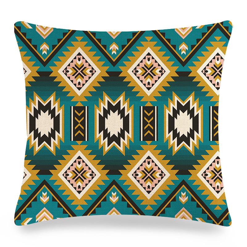 Home Decor Bohemian Aztec Pattern Digital Print Pillow Covers Pattern Cushion Cover Suitable for Sofa Bedroom Car Pillow Cover