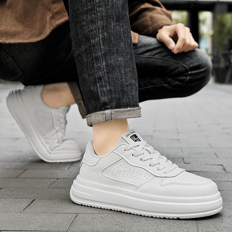 Four seasons thick-soled comfortable low-top little white shoes lightweight cushioning sports shoes simple fashion versatile casual skateboard shoes