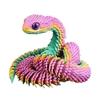 Movable Joints Snake Figurine 3D Printed Articulated Toy, Flexible Jointed Statue Figurine, Realistic Fidget Toy for Desk Decor