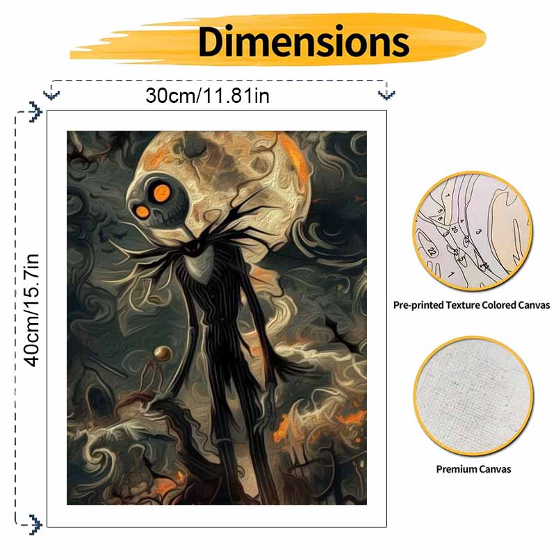 Disney Nightmare Before Christmas Jack Skellington Digital Oil Painting Hand Painting Kit Diy Home Decoration