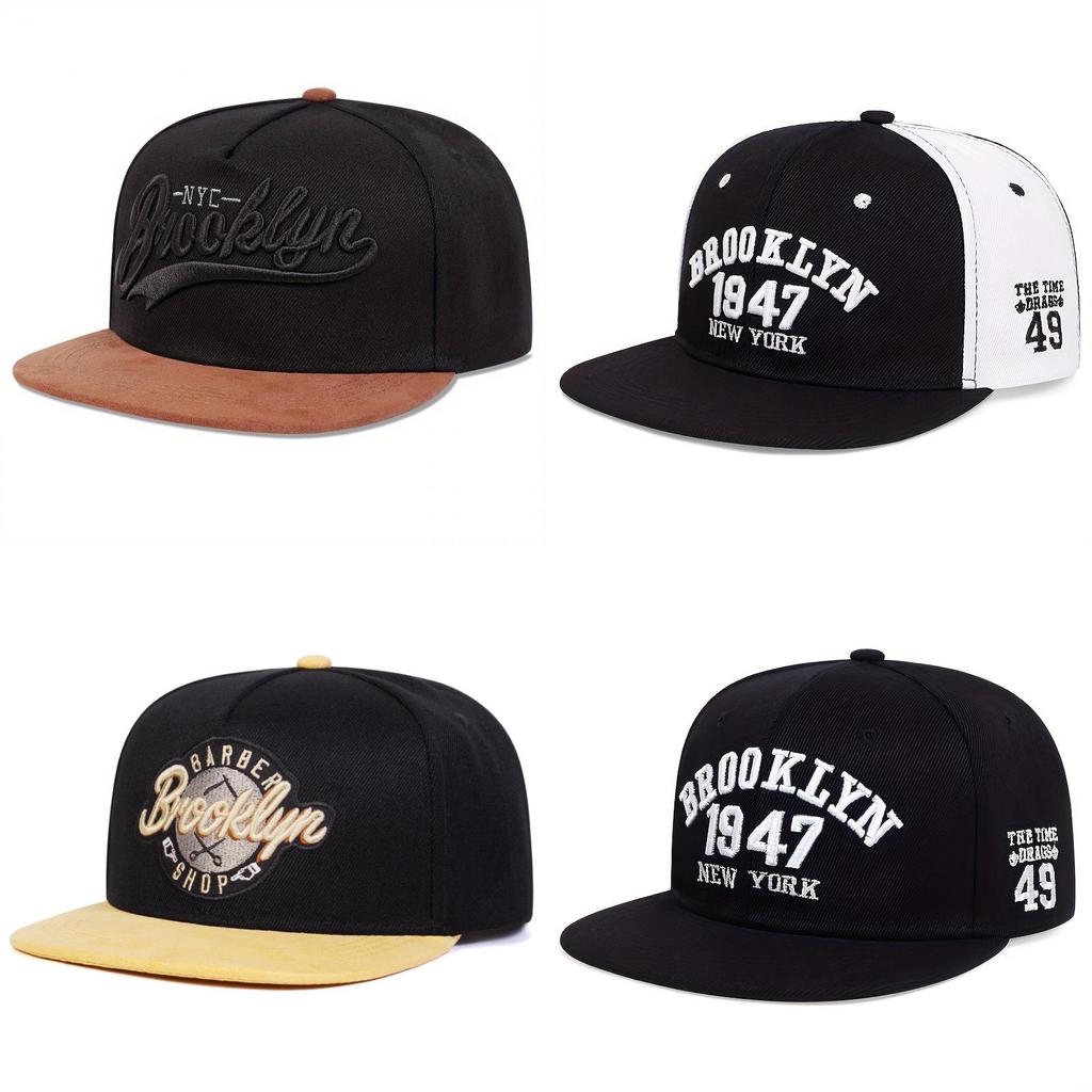 Brooklyn Nyc Cotton Baseball Cap With Embroidered Logo For Casual Men Women