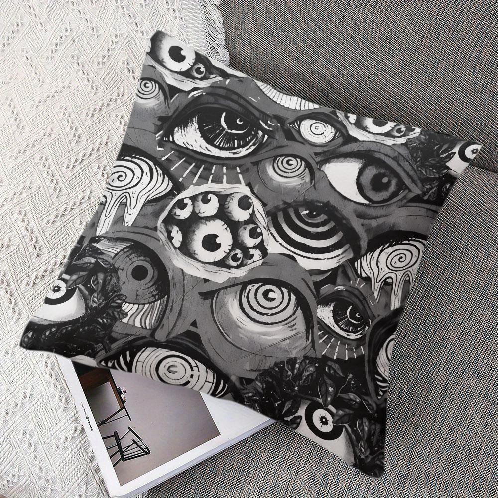 Eye Chaos square Jacquard Pillow Cover for Sofa Office Waist Cushion Cover Home Decorative Pillowcase