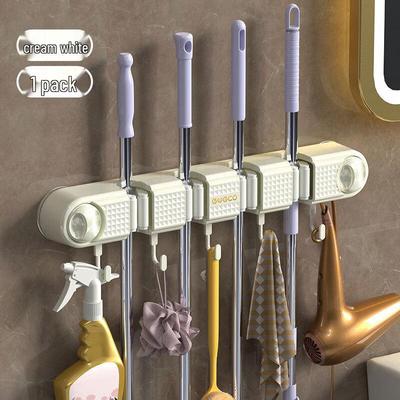 Handon No-Punch Wall-Mounted Mop & Broom Holder