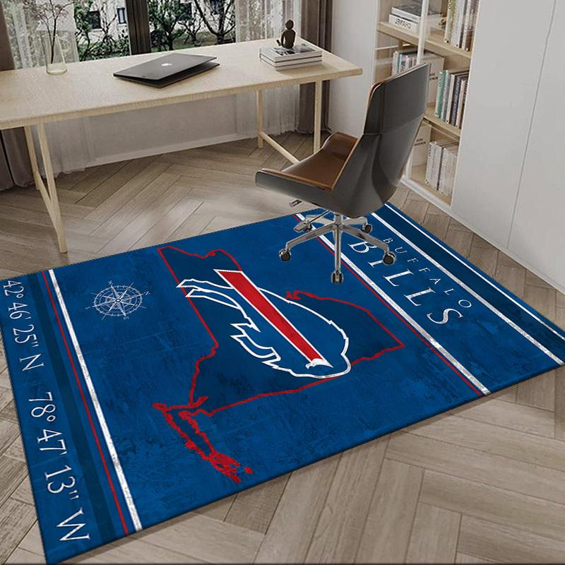 Bills Logo Carpet, Kitchen Rugs, Yoga Mat, Non-Slip Mats, Rug for Bathroom, Living Room Bedroom, Camping Rugs Christmas Gift