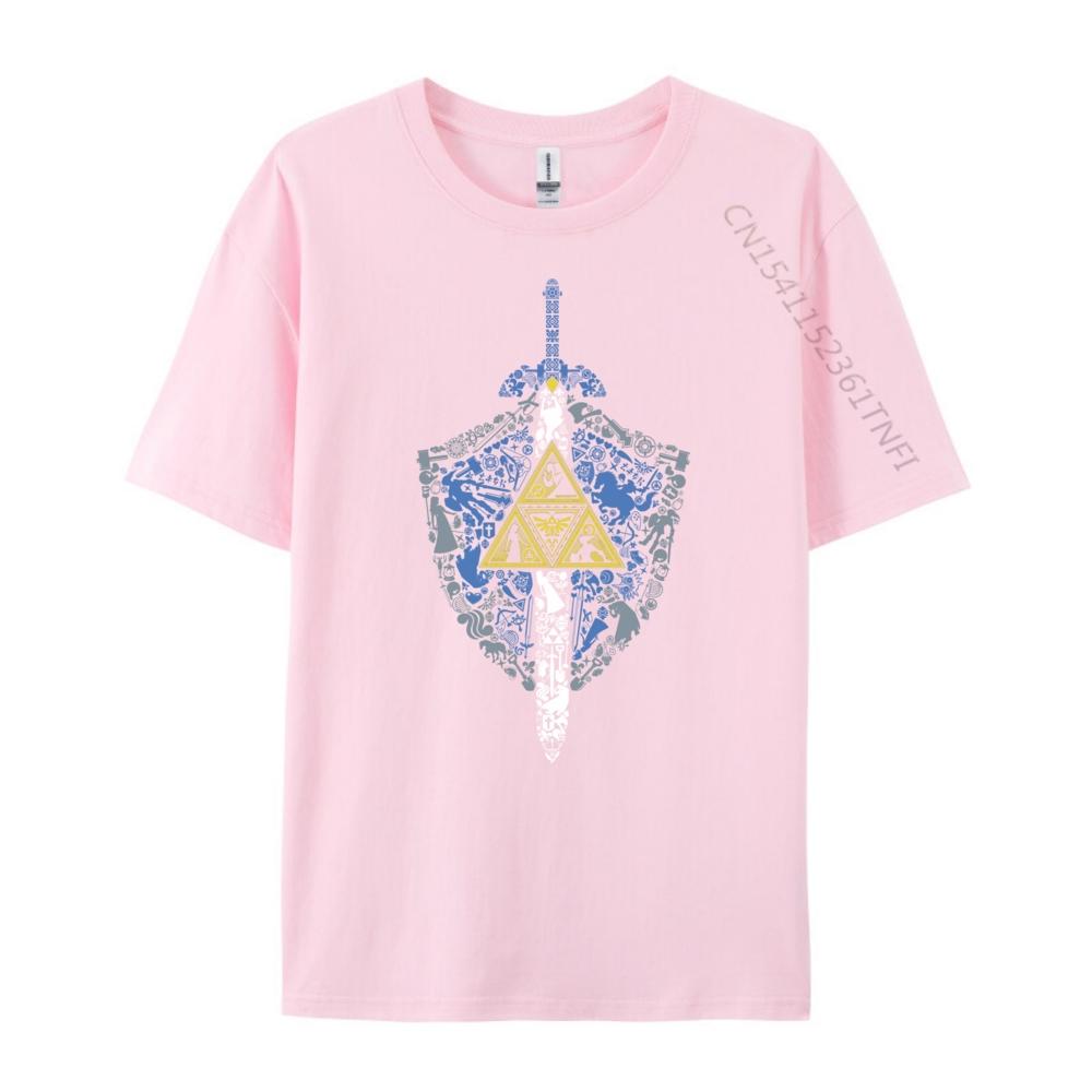 Nintendo Zelda Hylianský štít Elementové ikony Zelené a bílé grafické tričko Oblečení Nadměrná velikost Harajuku