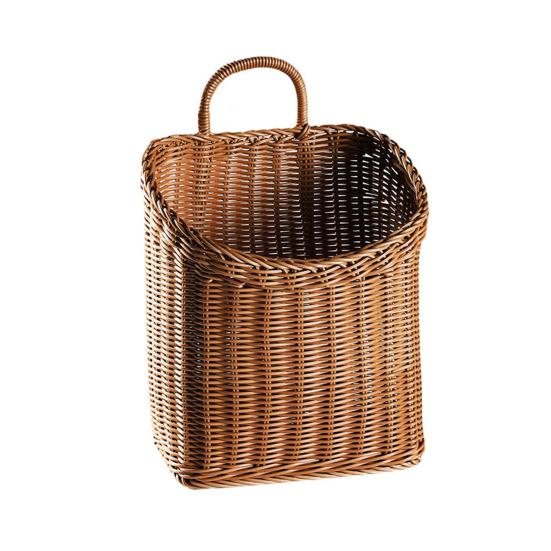 Handwoven Storage Basket Boho Hanging Basket with Handle Rustic Storage Basket for Flowers Fruits Vegetables Kitchen Produce