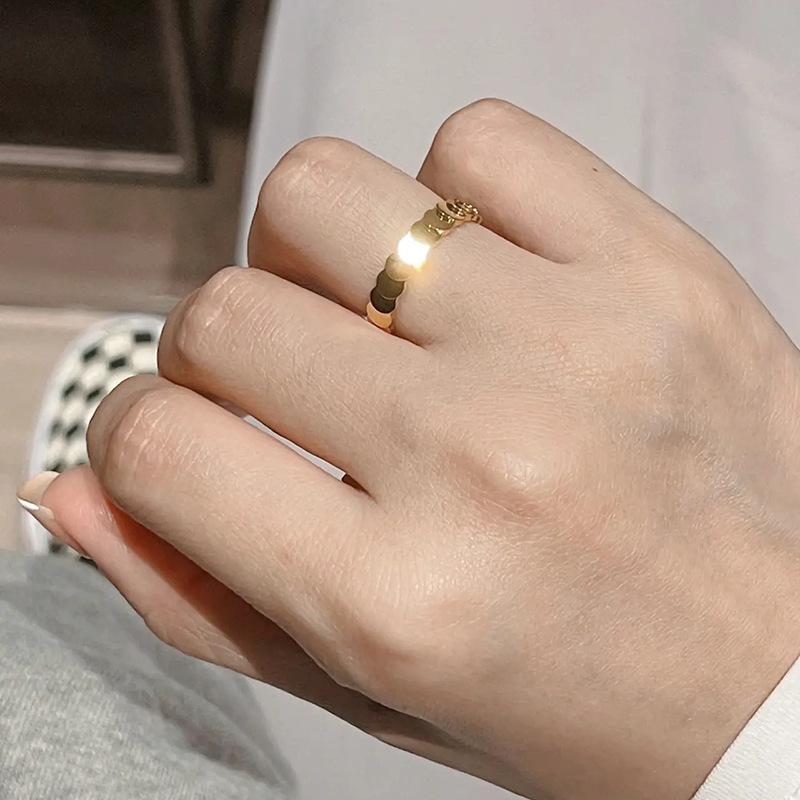 Gold Color Ring for Women Wedding Jewelry Trendy Fish Scale Shape Adjustable Opening for Index Finger Ring Minimalist Design