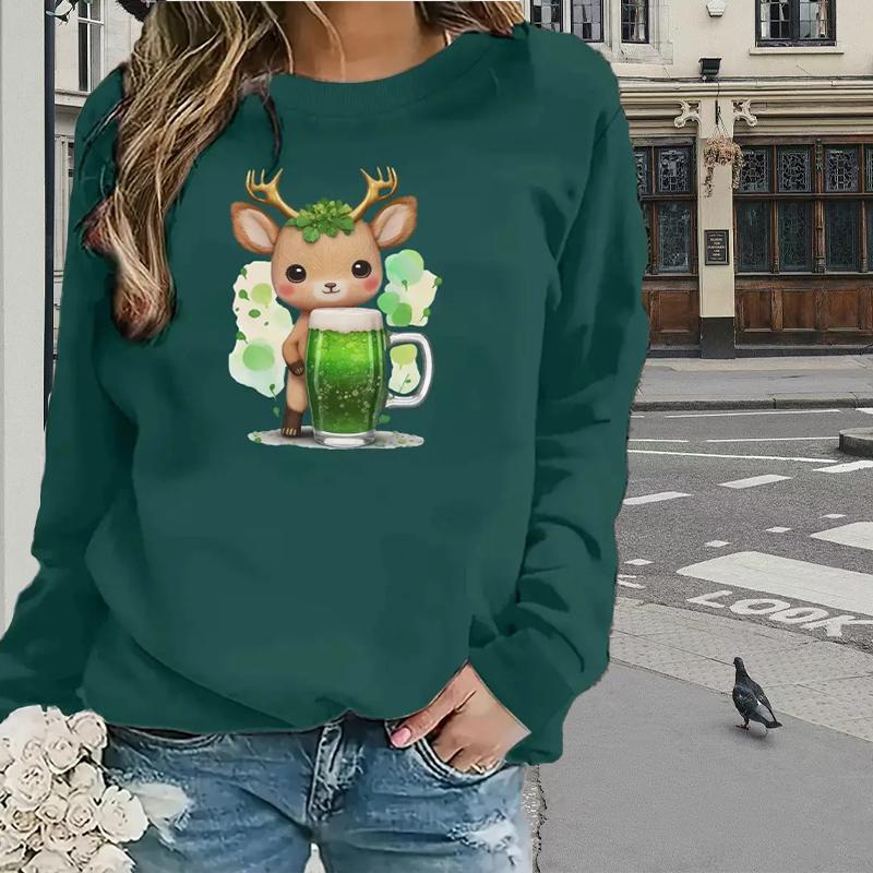 Топы для женщин с принтом оленя и чашки — фото 5