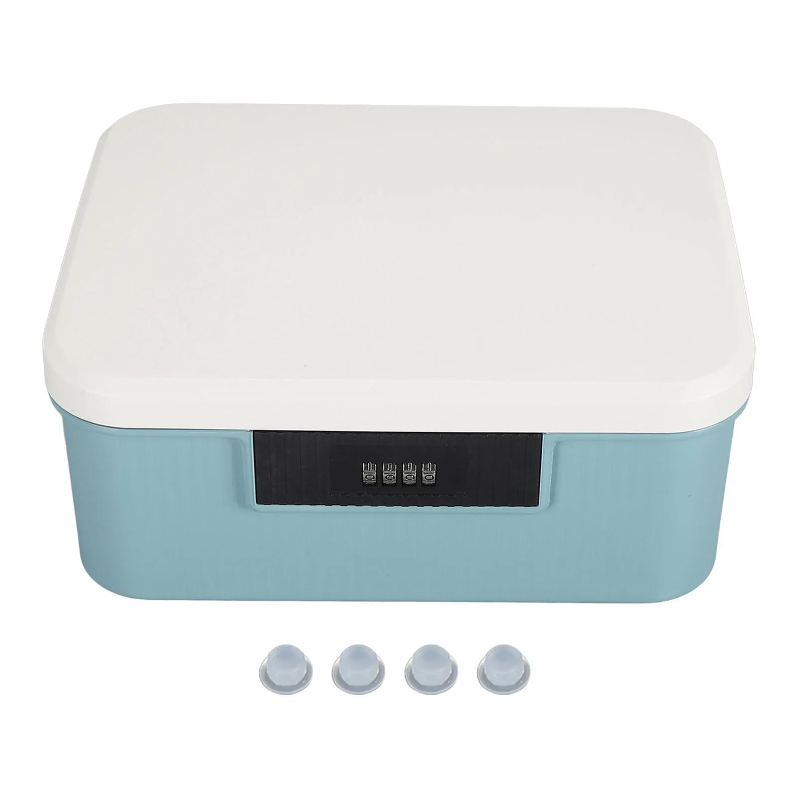 

9 л Ємність Замиканий Ящик для Зберігання Замиканий Ящик для Зберігання для Файлів Організатор Документів Подвійний Шар Пароль Зберігання Замикана Коробка синій