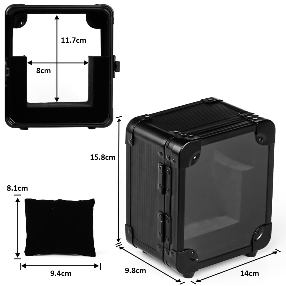 Baskiss Luxury Watch Watch Storage Collection Watch Display Aluminum Black Case, Box, Case, Box, & Acrylic, [Used]