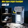 400LM UV LED Fluorescence EDC Flashlight Headlamp Type-C Rechargeable Work Light Torch with Magnet Camping Pocket Lantern