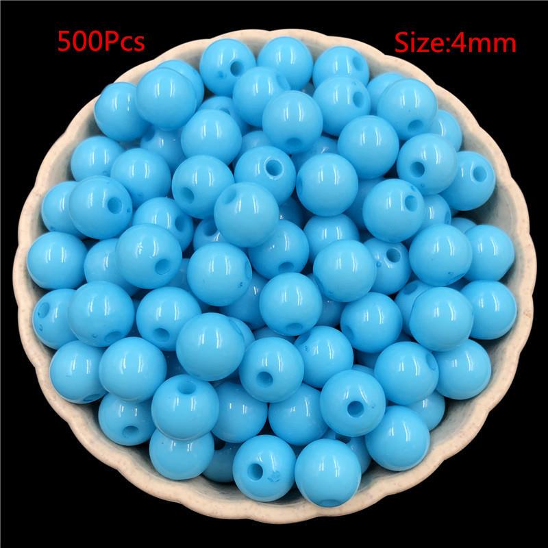 4mm/500 stk Bakte farge hirseperler Glassperler løse perler Kryssperler DIY Materiale Ensfarget risperler DIY perler Håndlagde løse plastperler