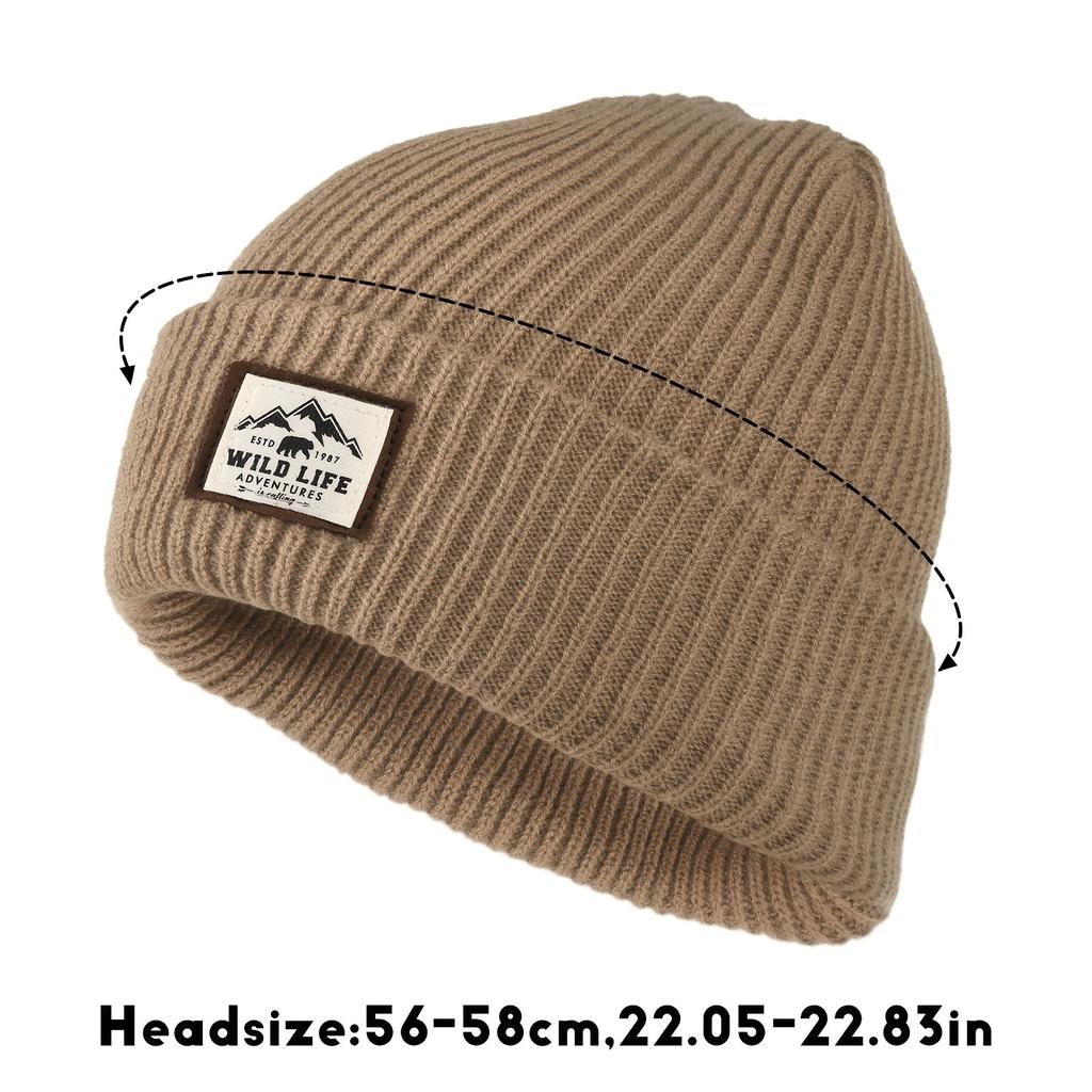 1/2pcs Winter Autumn Knitted Beanie Hat Soft Elastic Warm Cycling Skull Cap Windproof Men Women Hiking Camping Headcover