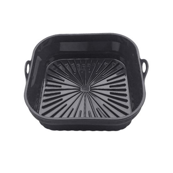 Foldable Air Fryer Silicone Liners Reusable Air Fryer Basket Round/Square Oven Baking Tray for Air Fryer Oven Accessories