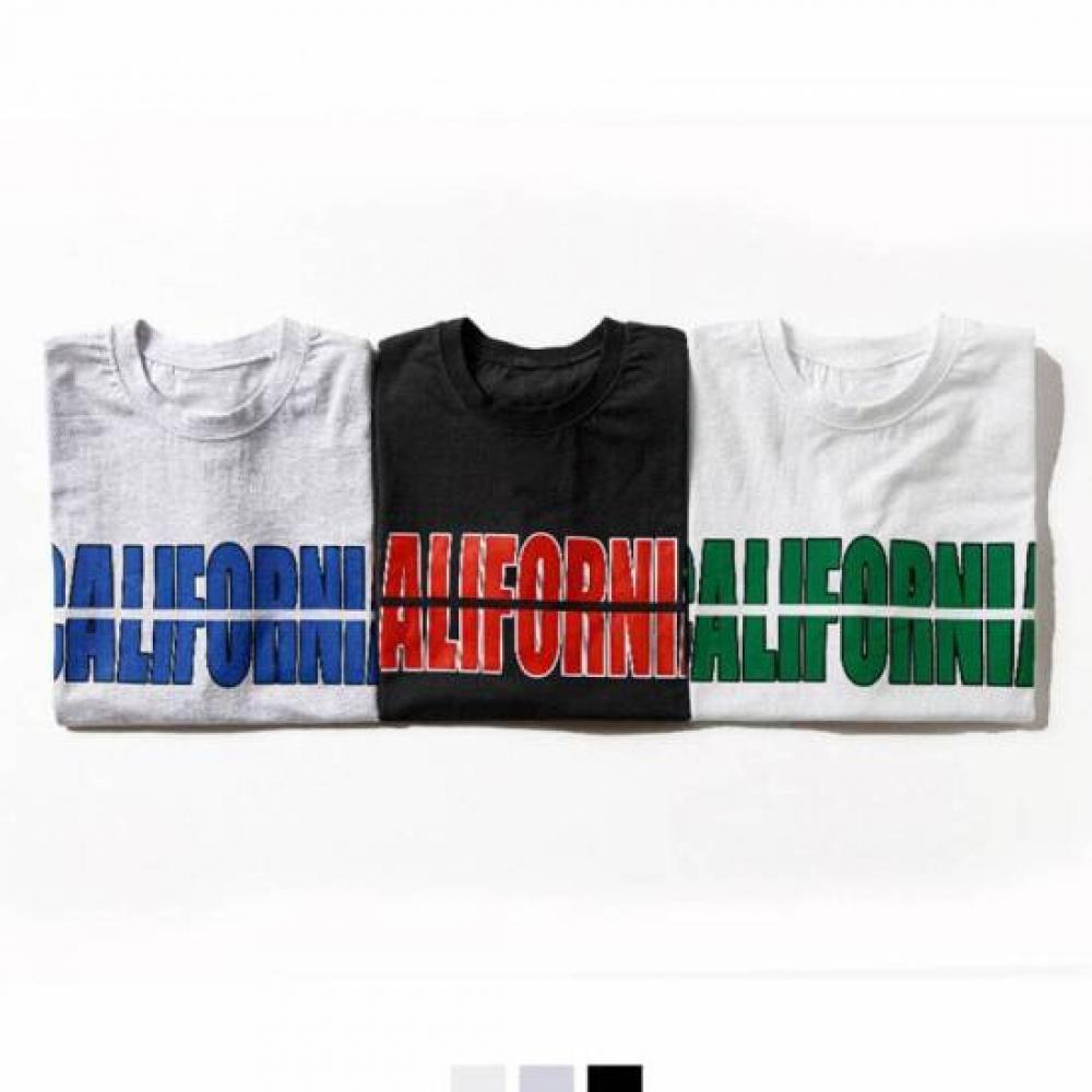 Limid Men S California LeTTering Round Neck ShorT Sleeve T ShirT Dmg Sha Q453740