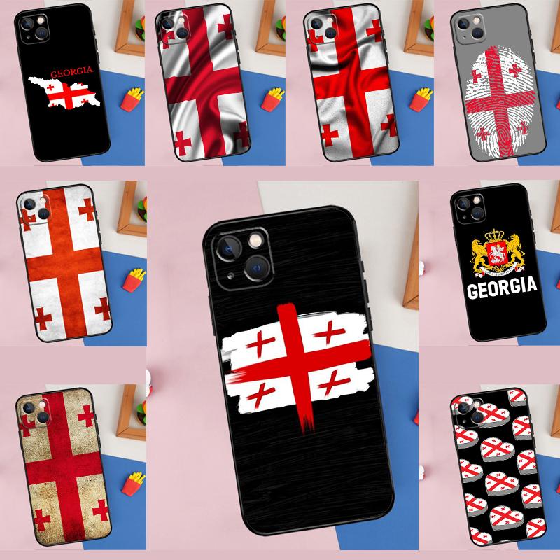 Georgia Flag Phone Case For iPhone 14 16 15 Pro Max 11 12 13 Pro Max Mini XR 16e 16 15 Plus Bumper Cover