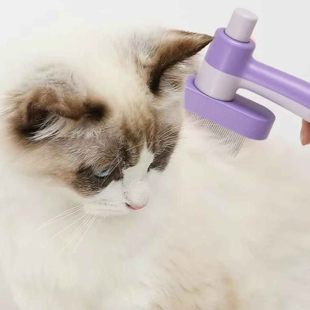 Massage Function Dog Hair Comb Double Row Self Cleaning Dog Brush Durable Pet Comb  Cats