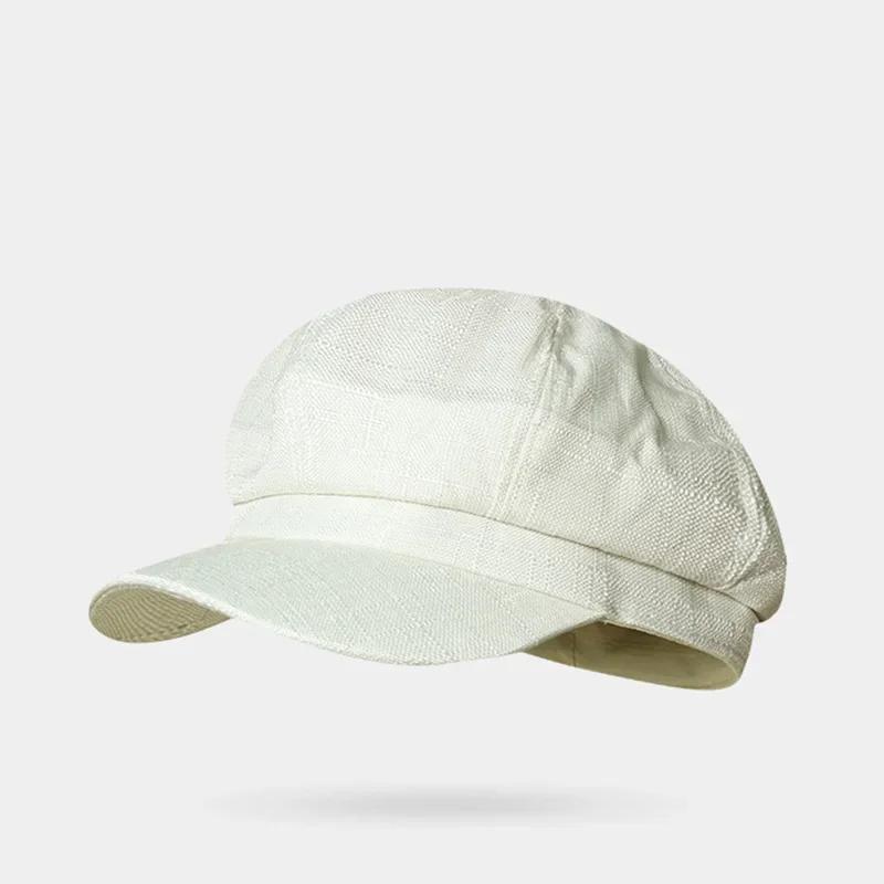 

Big Head Plus Size Japanese Vintage Octagonal Beret Hat for Men Lightweight Wool Blend Newsboy Painter Caps, Multi-Style Casual 56-58cm бежевый