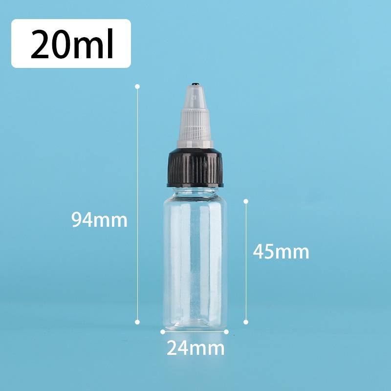 PET Jelly Bottle with Rotating Cap - Liquid Pigment Dropper, Refillable, Available in 60/80/100/200ml Sizes