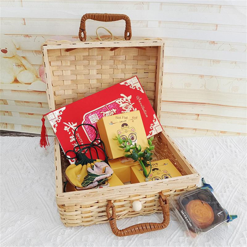 Packing Box Portable Luggage Basket Snack Bread Basket Vintage Cosmetic Storage Box Picnic Laundry Baskets Picnic Box Gift Box
