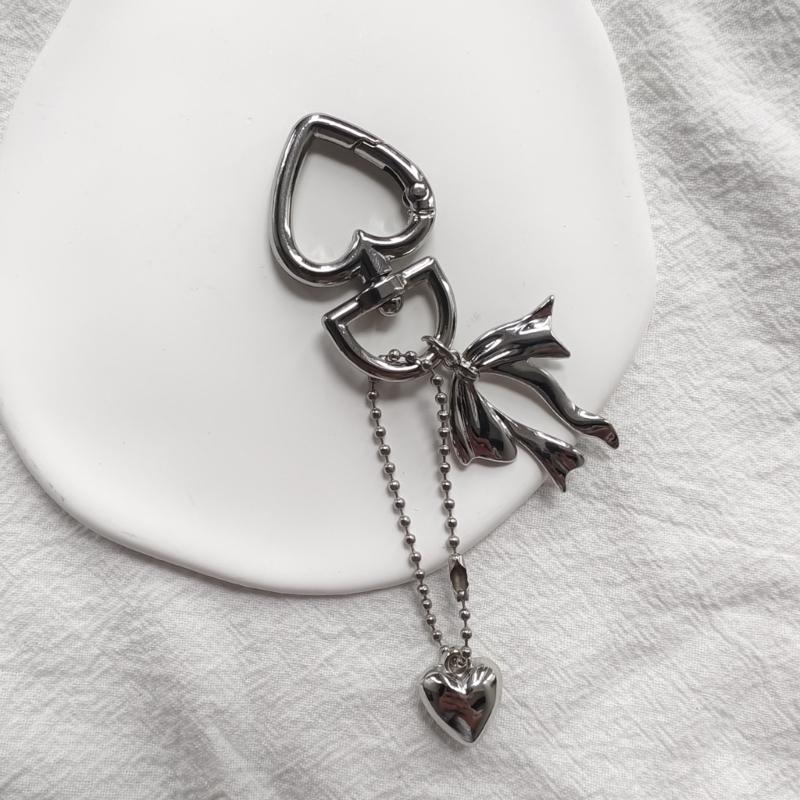 Heart Star Bowknot Charm Keychains Sweet Lovely Pendant Hangings Ornament Keyring Backpack Decoration for Women Girls