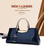 European & American Glossy Patent Leather Handbag: Women's Shoulder, Crossbody, Wedding, Bridal, Banquet Bag.