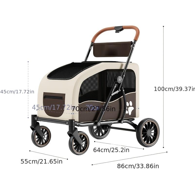 Haustierkinderwagen, Großer Platz, Große, Mittlere Und Kleine Hunde, Katzen, Outdoor, Leicht, Faltbarer Kinderwagen, Outdoor-Wagen, Zum Gassi Gehen Mit Hunden Und Für Katzen
