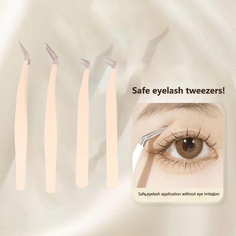 1 Pcs Eyelash Tweezers Extension Stainless Steel Superhard Tweezers With Fiber Tips High Precision Anti-Static Tweezers