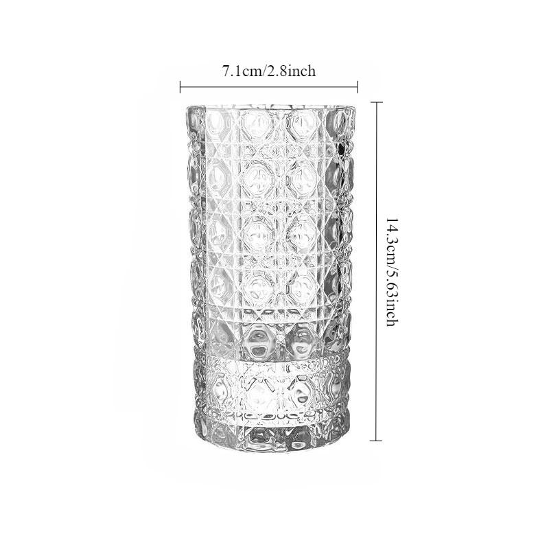 Thick-bottomed Embossed Juice Cups Engraved Crystal Glass Cups Creative Glass Cups High-end Beer Glass Whisky Glass Wine Glasses 1pcs