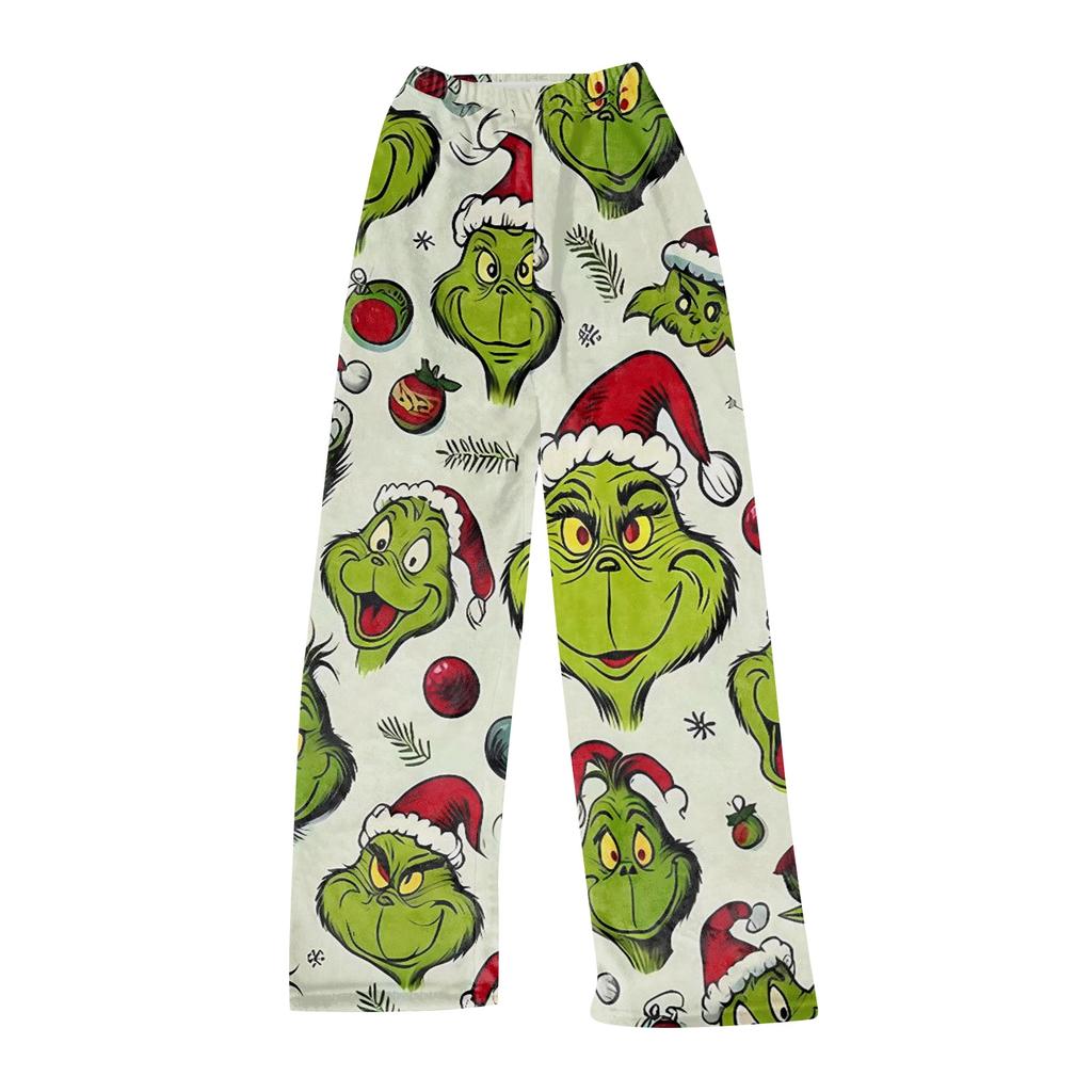 Damen Freizeithose mit lockerem Schnitt und Weihnachtsdruck