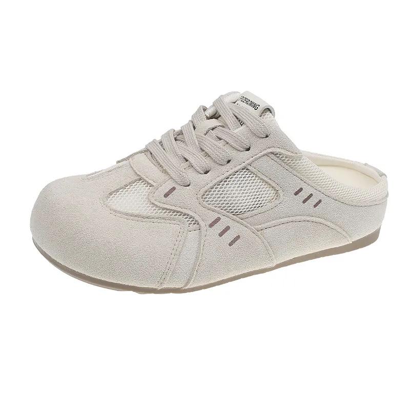 

Сетчатая дышащая сумка Birkenstock, головная часть, полутапочки, женские, для ношения осенью, новые, ленивые, на одной педали, полуботинки 35 бежевый