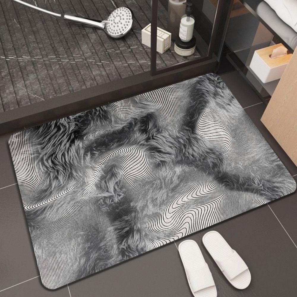 Black Gold Marble Themed Drying Mat Non-slip Pad For Luxury Home Sink Area, Perfect For Daily Water Absorption Home Decor