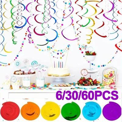 Mehrfarbige Papierwirbel-Dekorationen Lebhafte hängende Partywirbel Ideal für Geburtstag Babyparty Hochzeit und andere Feiern
